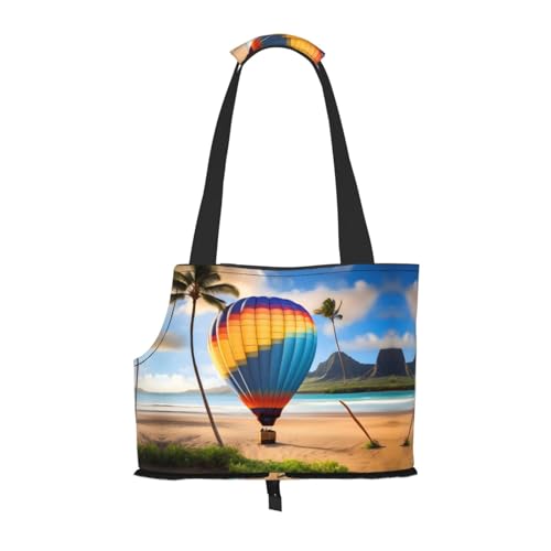 Hawaii Heißluftballon bedruckte Haustier-Umhängetasche zum Ausgehen – kleine Hunde und Katzen Doppelzweck-Umhängetasche von WZYCWB