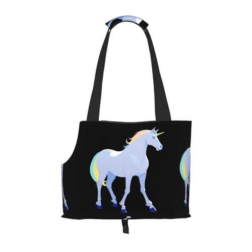 Leichte, atmungsaktive Reise-Umhängetasche für kleine Haustiere, WZYCWB Einhorn-Silhouette, bedruckte Haustier-Umhängetasche von WZYCWB