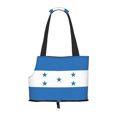 Leichte, atmungsaktive Reise-Umhängetasche für kleine Haustiere, WZYCWB Flagge von Honduras, bedruckte Haustier-Umhängetasche von WZYCWB