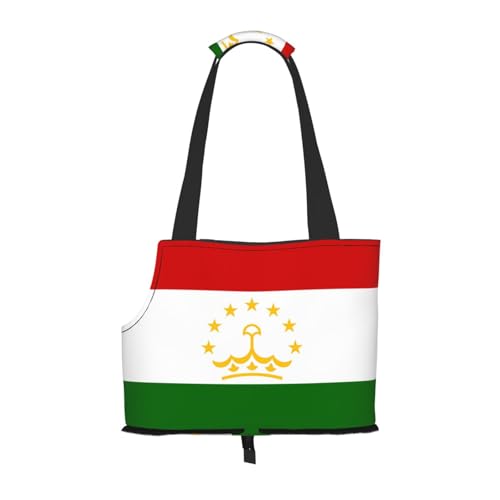Leichte, atmungsaktive Reise-Umhängetasche für kleine Haustiere, WZYCWB Flagge von Tadschikistan, bedruckte Haustier-Umhängetasche von WZYCWB