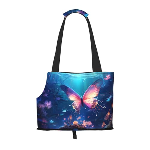 Leichte, atmungsaktive Reise-Umhängetasche für kleine Haustiere, WZYCWB Flying Butterfly, bedruckte Haustier-Umhängetasche von WZYCWB