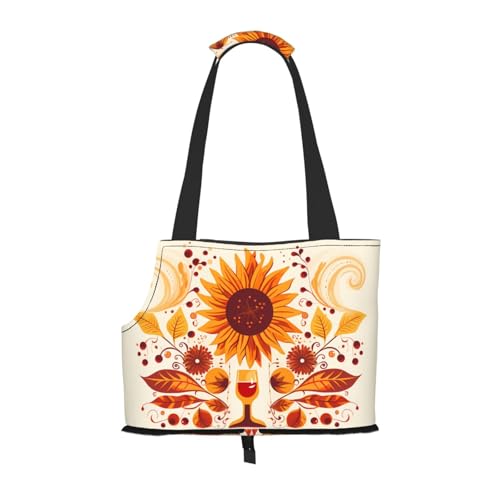 Leichte, atmungsaktive Reise-Umhängetasche für kleine Haustiere, WZYCWB Gerbera, kunstbedruckte Haustier-Umhängetasche von WZYCWB