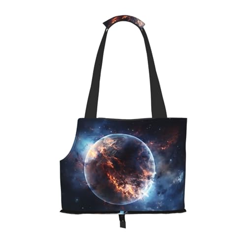Leichte, atmungsaktive Reise-Umhängetasche für kleine Haustiere, WZYCWB Glowing Planet bedruckte Haustier-Umhängetasche von WZYCWB