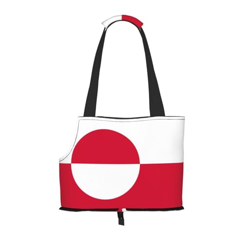Leichte, atmungsaktive Reise-Umhängetasche für kleine Haustiere, WZYCWB Grönland-Flagge, bedruckte Haustier-Umhängetasche von WZYCWB