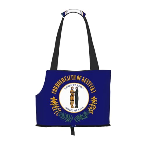 Leichte, atmungsaktive Reise-Umhängetasche für kleine Haustiere, WZYCWB Kentucky State Flagge, bedruckte Haustier-Umhängetasche von WZYCWB
