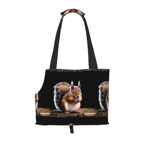 Leichte, atmungsaktive Reise-Umhängetasche für kleine Haustiere, WZYCWB Little Squirrel bedruckte Haustier-Umhängetasche von WZYCWB
