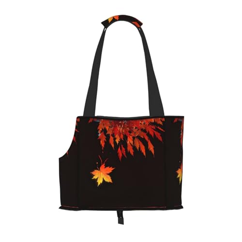 Leichte, atmungsaktive Reise-Umhängetasche für kleine Haustiere, WZYCWB Pixelated Maple bedruckte Haustier-Umhängetasche von WZYCWB