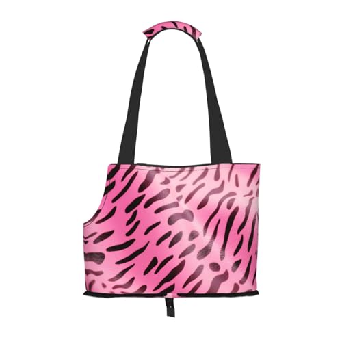 Leichte, atmungsaktive Reise-Umhängetasche für kleine Haustiere, WZYCWB glänzende Zebra-Leoparden-bedruckte Haustier-Umhängetasche von WZYCWB