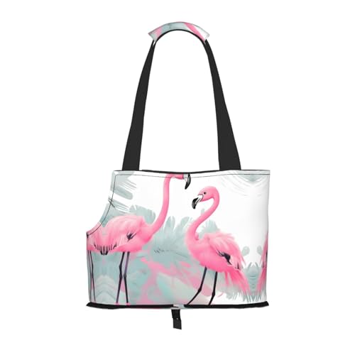 Leichte, atmungsaktive Reise-Umhängetasche für kleine Haustiere, WZYCWB rosa Flamingo-bedruckte Haustier-Umhängetasche von WZYCWB