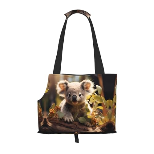 Leichte, atmungsaktive Reise-Umhängetasche für kleine Haustiere, WZYCWB süße Koala-Pflanze, bedruckte Haustier-Umhängetasche von WZYCWB