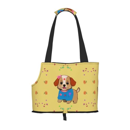 Leichte, atmungsaktive Reise kleine Haustier Umhängetasche, WZYCWB Adorable Cartoon Hund gedruckt Haustier Umhängetasche von WZYCWB