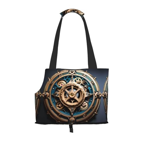 Leichte, atmungsaktive Reise kleine Haustier Umhängetasche, WZYCWB Coole Steampunk Gears bedruckte Haustier-Umhängetasche von WZYCWB