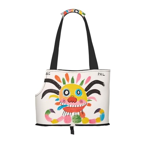 Leichte, atmungsaktive Reise kleine Haustier Umhängetasche, WZYCWB Graffiti Monster bedruckte Haustier Umhängetasche von WZYCWB