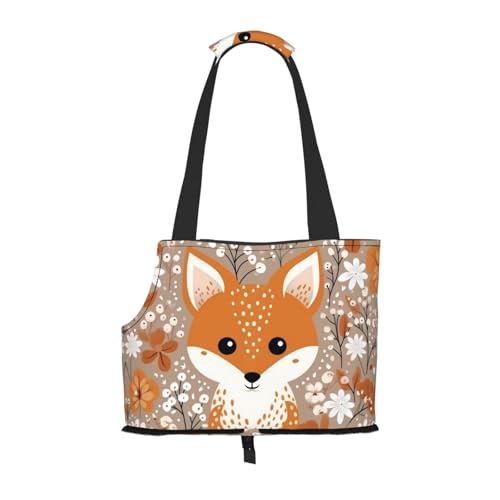 Leichte, atmungsaktive Reise kleine Haustier Umhängetasche, WZYCWB HAPPY FOX bedruckte Haustier Umhängetasche von WZYCWB