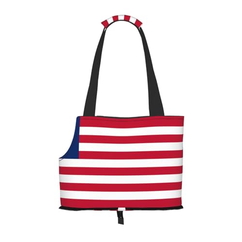 Leichte, atmungsaktive Reise kleine Haustier Umhängetasche, WZYCWB Liberian Flagge gedruckt Haustier Umhängetasche von WZYCWB