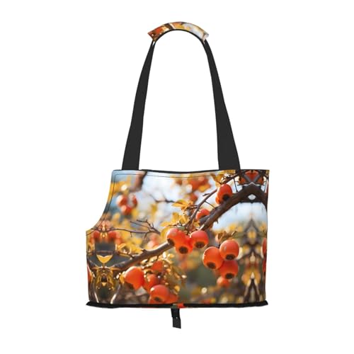 Leichte, atmungsaktive Reise kleine Haustier Umhängetasche, WZYCWB Persimmon bedruckte Haustier Umhängetasche von WZYCWB