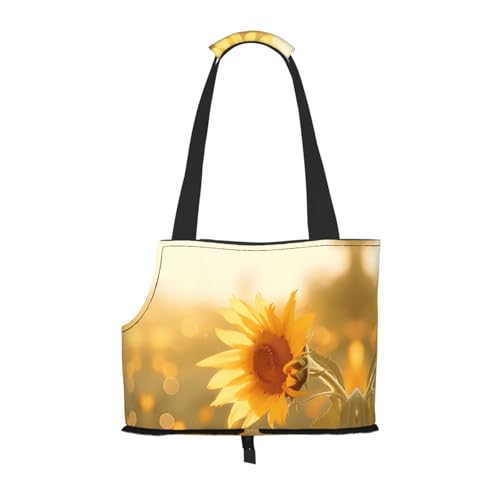 Leichte, atmungsaktive Reise kleine Haustier Umhängetasche, WZYCWB Sonnenblumen in der Abendsonne bedruckte Haustier Umhängetasche von WZYCWB