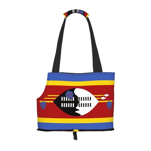 Leichte, atmungsaktive Reise kleine Haustier Umhängetasche, WZYCWB Swasiland Flagge gedruckt Haustier Umhängetasche von WZYCWB