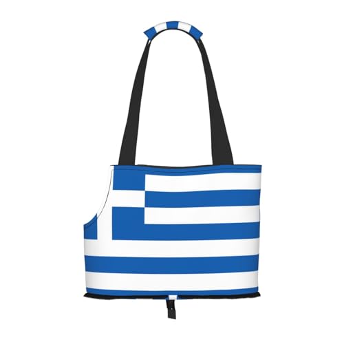 Leichte, atmungsaktive Reise kleine Haustier Umhängetasche, WZYCWB griechische Flagge gedruckt Haustier Umhängetasche von WZYCWB