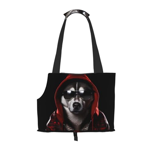 Leichte, atmungsaktive Reisetasche für kleine Haustiere, WZYCWB Handsome Dogs bedruckte Haustier-Umhängetasche von WZYCWB