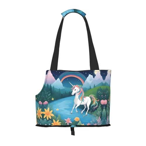Lightweight, breathable travel small pet shoulder bag, WZYCWB running unicorns printed pet shoulder bag von WZYCWB