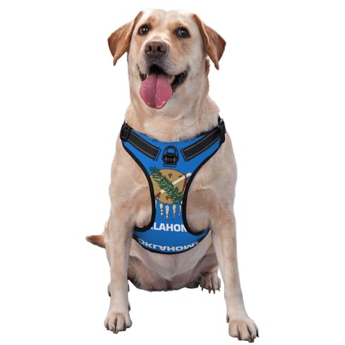 Oklahoma Traktionsweste mit Staatsflagge, Größe M, bedruckt, ideal für Spaziergänge mit dem Hund, Wandern, tägliche Reisen von WZYCWB