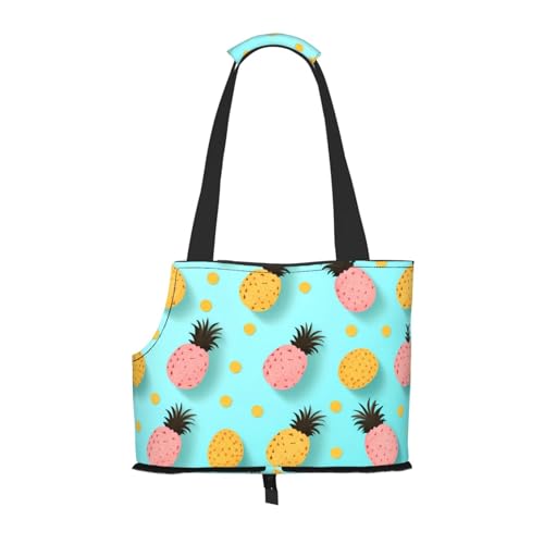 Schultertasche für kleine Hunde und Katzen, Motiv: Ananas, gepunktet, bedruckt, für kleine Hunde und Katzen von WZYCWB
