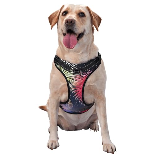 Splendid Fireworks Haustier-Traktionsweste, groß, bedruckt, ideal für Spaziergänge mit dem Hund, Wandern, tägliche Reisen Splendid Fireworks Haustier-Traktionsweste, groß, bedruckt, ideal für Spaziergänge mit dem Hund, Wandern, tägliche Reisen von WZYCWB