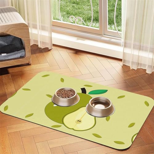 WZYCWB 30 x 45 cm, Cartoon-Birnen-Muster, Haustier-Tischset, Futtermatte – für Katzen- und Hunde-Futternapf-Matten, faltbar und einfach zu verstauen von WZYCWB