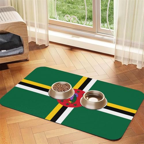 WZYCWB 30 x 45 cm, Motiv: Flagge der Dominica gemustert, für Futternapf für Katzen und Hunde, faltbar und einfach zu verstauen WZYCWB 30 x 45 cm, Motiv: Flagge der Dominica gemustert, für Futternapf für Katzen und Hunde, faltbar und einfach zu verstauen von WZYCWB