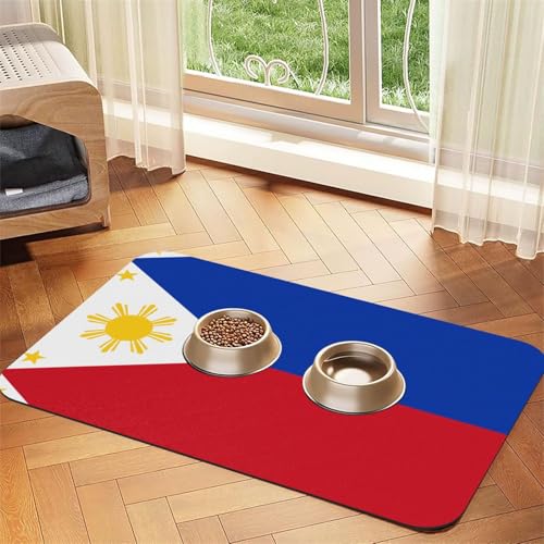 WZYCWB 30 x 45 cm, Motiv: Philippinische Flagge, gemustert, für Futternapf für Katzen und Hunde, faltbar und einfach zu verstauen WZYCWB 30 x 45 cm, Motiv: Philippinische Flagge, gemustert, für Futternapf für Katzen und Hunde, faltbar und einfach zu verstauen von WZYCWB