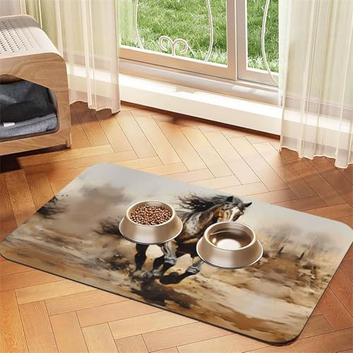 WZYCWB 30 x 45 cm, Westernpferd-gemustertes Haustier-Tischset, Futtermatte – für Katzen- und Hundefutter-Matten, faltbar und einfach zu verstauen WZYCWB 30 x 45 cm, Westernpferd-gemustertes Haustier-Tischset, Futtermatte – für Katzen- und Hundefutter-Matten, faltbar und einfach zu verstauen von WZYCWB