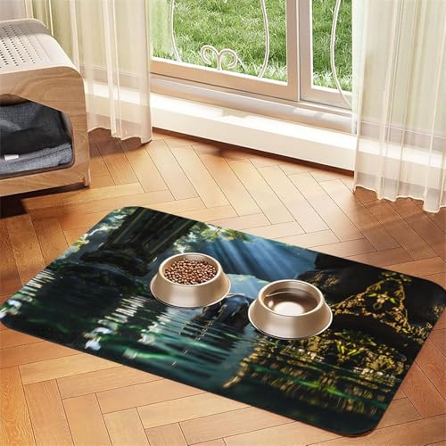 WZYCWB 30 x 45 cm, asiatischer Elefant im Wasser, gemustert, für Futternapf für Katzen und Hunde, faltbar und einfach zu verstauen WZYCWB 30 x 45 cm, asiatischer Elefant im Wasser, gemustert, für Futternapf für Katzen und Hunde, faltbar und einfach zu verstauen von WZYCWB