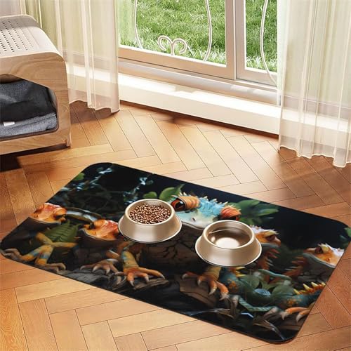 WZYCWB 30 x 45 cm, buntes Eidechsenmuster, Haustier-Tischset, Futtermatte – für Katzen- und Hunde-Futternapf-Matten, faltbar und einfach zu verstauen WZYCWB 30 x 45 cm, buntes Eidechsenmuster, Haustier-Tischset, Futtermatte – für Katzen- und Hunde-Futternapf-Matten, faltbar und einfach zu verstauen von WZYCWB