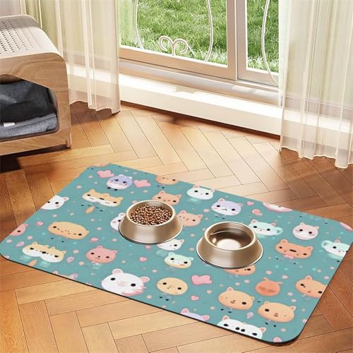 WZYCWB 30 x 45 cm, niedliches Fuchsmuster, Futternapf-Matte für Katzen und Hunde, faltbar und einfach zu verstauen WZYCWB 30 x 45 cm, niedliches Fuchsmuster, Futternapf-Matte für Katzen und Hunde, faltbar und einfach zu verstauen von WZYCWB