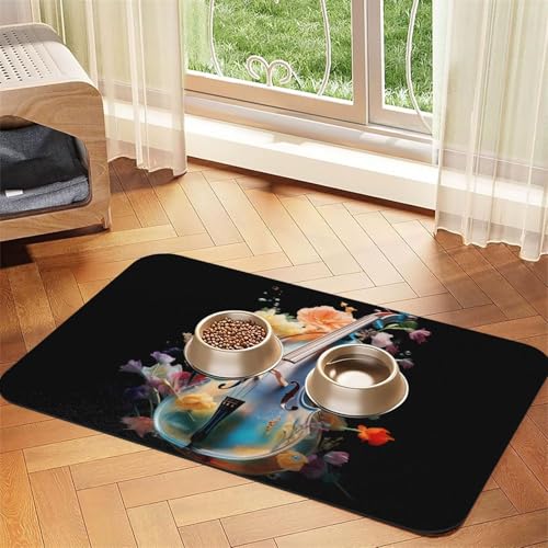 WZYCWB 30 x 45 cm, schönes Cello-gemustertes Haustier-Tischset, Futternapf-Matte – für Katzen- und Hundenapf-Matten, faltbar und einfach zu verstauen WZYCWB 30 x 45 cm, schönes Cello-gemustertes Haustier-Tischset, Futternapf-Matte – für Katzen- und Hundenapf-Matten, faltbar und einfach zu verstauen von WZYCWB