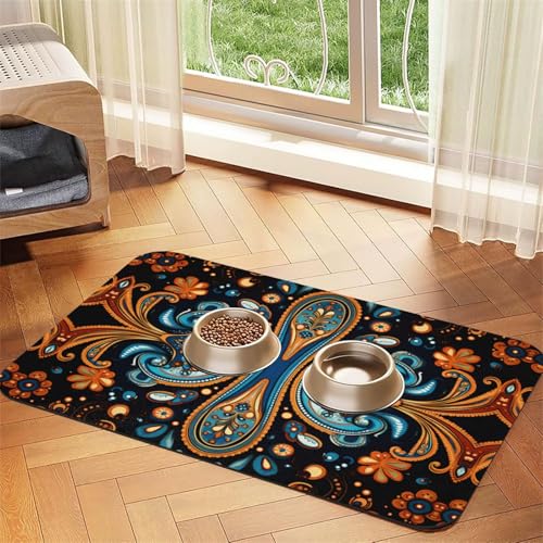 WZYCWB 30 x 45 cm, schönes symmetrisches Muster, gemustert, Haustier-Tischset, Futtermatte – für Katzen- und Hundenapf-Matten, faltbar und einfach zu verstauen WZYCWB 30 x 45 cm, schönes symmetrisches Muster, gemustert, Haustier-Tischset, Futtermatte – für Katzen- und Hundenapf-Matten, faltbar und einfach zu verstauen von WZYCWB