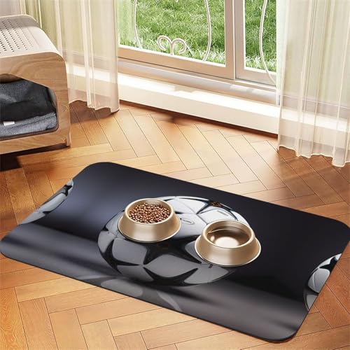 WZYCWB 30 x 45 cm, schwarz-weißes Fußball-gemustertes Haustier-Tischset, Futternapf-Matte – für Katzen- und Hundenapf-Matten, faltbar und einfach zu verstauen WZYCWB 30 x 45 cm, schwarz-weißes Fußball-gemustertes Haustier-Tischset, Futternapf-Matte – für Katzen- und Hundenapf-Matten, faltbar und einfach zu verstauen von WZYCWB