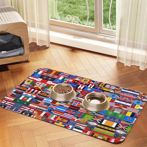 WZYCWB 30 x 45 cm, verschiedene Flaggen, gemustert, Haustier-Tischset, Futtermatte – für Katzen- und Hundefutter-Matten, faltbar und einfach zu verstauen WZYCWB 30 x 45 cm, verschiedene Flaggen, gemustert, Haustier-Tischset, Futtermatte – für Katzen- und Hundefutter-Matten, faltbar und einfach zu verstauen von WZYCWB
