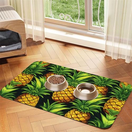 WZYCWB 30 x 45 cm, viele Ananas-gemusterte Haustier-Tischsets, Futternapf-Matte – für Katzen- und Hundenapf-Matten, faltbar und einfach zu verstauen WZYCWB 30 x 45 cm, viele Ananas-gemusterte Haustier-Tischsets, Futternapf-Matte – für Katzen- und Hundenapf-Matten, faltbar und einfach zu verstauen von WZYCWB