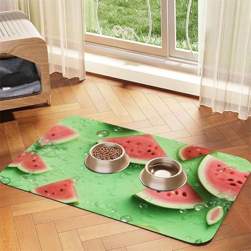 WZYCWB 30 x 45 cm, viele Stück Wassermelonen-gemusterte Haustier-Tischsets, Futtermatte – für Katzen- und Hundefutter-Matten, faltbar und einfach zu verstauen von WZYCWB