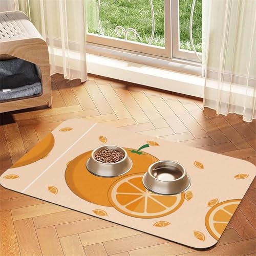 WZYCWB 30 x 45 cm Cartoon-Frisches orangefarbenes Tischset für Futternapf für Katzen und Hunde, faltbar und einfach zu verstauen WZYCWB 30 x 45 cm Cartoon-Frisches orangefarbenes Tischset für Futternapf für Katzen und Hunde, faltbar und einfach zu verstauen von WZYCWB
