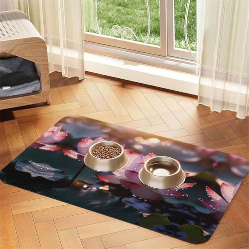 WZYCWB 30 x 45 cm Der Lotus in voller Blüte gemusterte Haustier-Tischset, Futtermatte – für Katzen- und Hunde-Futternapf-Matten, faltbar und einfach zu verstauen WZYCWB 30 x 45 cm Der Lotus in voller Blüte gemusterte Haustier-Tischset, Futtermatte – für Katzen- und Hunde-Futternapf-Matten, faltbar und einfach zu verstauen von WZYCWB