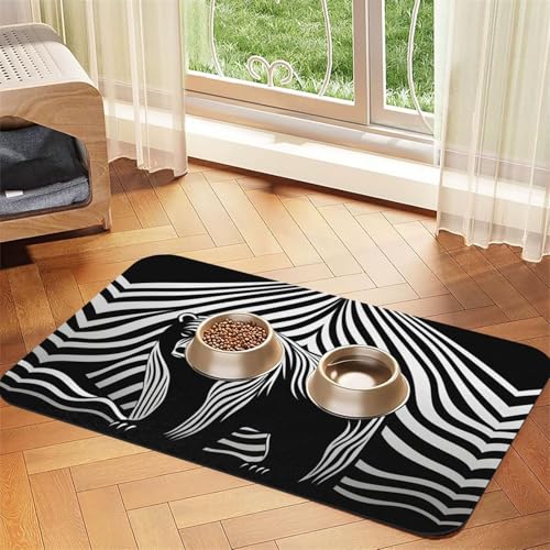 WZYCWB 30 x 45 cm Der geschwärzte Bär. Bedruckte saugfähige Tischsets für Haustiere – rutschfeste Futtermatten für Hunde und Katzen, Futternäpfe und Wasser-Tischsets von WZYCWB