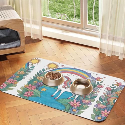 WZYCWB 30 x 45 cm Einhörner am Fluss bedruckte saugfähige Haustier-Tischsets – rutschfeste Futtermatten für Hunde und Katzen, Futternäpfe und Wasser-Tischsets WZYCWB 30 x 45 cm Einhörner am Fluss bedruckte saugfähige Haustier-Tischsets – rutschfeste Futtermatten für Hunde und Katzen, Futternäpfe und Wasser-Tischsets von WZYCWB