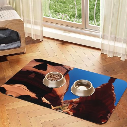WZYCWB 30 x 45 cm Gorge Scenery gemustertes Haustier-Tischset, Futtermatte – für Katzen- und Hundefutter-Matten, faltbar und einfach zu verstauen von WZYCWB