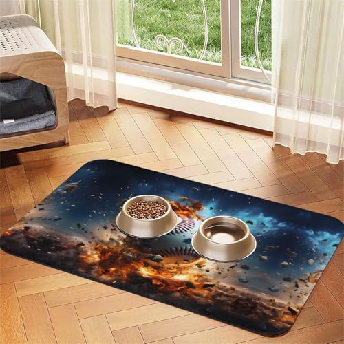 WZYCWB 30 x 45 cm Hot Baseball gemustertes Haustier-Tischset, Futtermatte – für Katzen- und Hunde-Futternapf-Matten, faltbar und einfach zu verstauen WZYCWB 30 x 45 cm Hot Baseball gemustertes Haustier-Tischset, Futtermatte – für Katzen- und Hunde-Futternapf-Matten, faltbar und einfach zu verstauen von WZYCWB