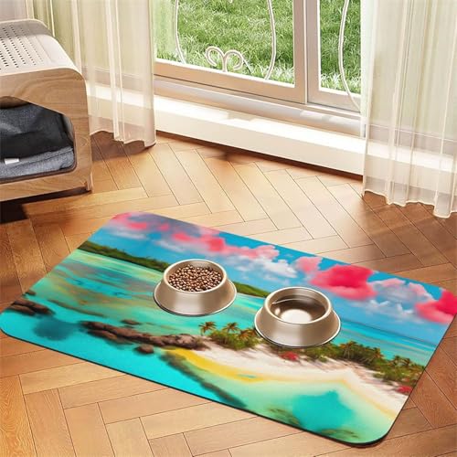 WZYCWB 30 x 45 cm Karibiklandschaft gemustertes Haustier-Tischset – für Katzen- und Hundefutter-Matten, faltbar und einfach zu verstauen WZYCWB 30 x 45 cm Karibiklandschaft gemustertes Haustier-Tischset – für Katzen- und Hundefutter-Matten, faltbar und einfach zu verstauen von WZYCWB