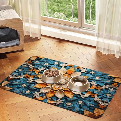 WZYCWB 30 x 45 cm Mystique-Kranz, gemustertes Haustier-Tischset, Futtermatte – für Katzen- und Hunde-Futternapf-Matten, faltbar und einfach zu verstauen WZYCWB 30 x 45 cm Mystique-Kranz, gemustertes Haustier-Tischset, Futtermatte – für Katzen- und Hunde-Futternapf-Matten, faltbar und einfach zu verstauen von WZYCWB