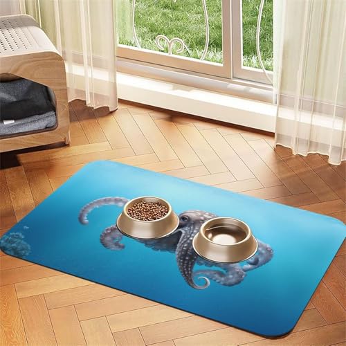 WZYCWB 30 x 45 cm Octopus im Meer gemustertes Haustier-Tischset – für Katzen- und Hundefutter-Matten, faltbar und einfach zu verstauen WZYCWB 30 x 45 cm Octopus im Meer gemustertes Haustier-Tischset – für Katzen- und Hundefutter-Matten, faltbar und einfach zu verstauen von WZYCWB